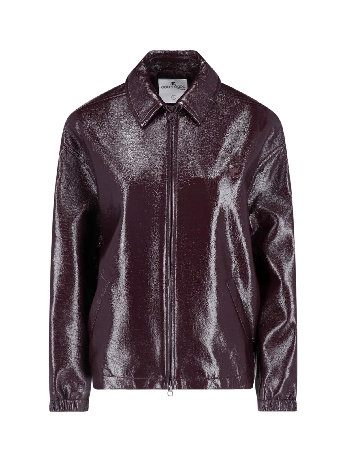 Courrèges Donna Rosso Giacca Bomber In Vinile