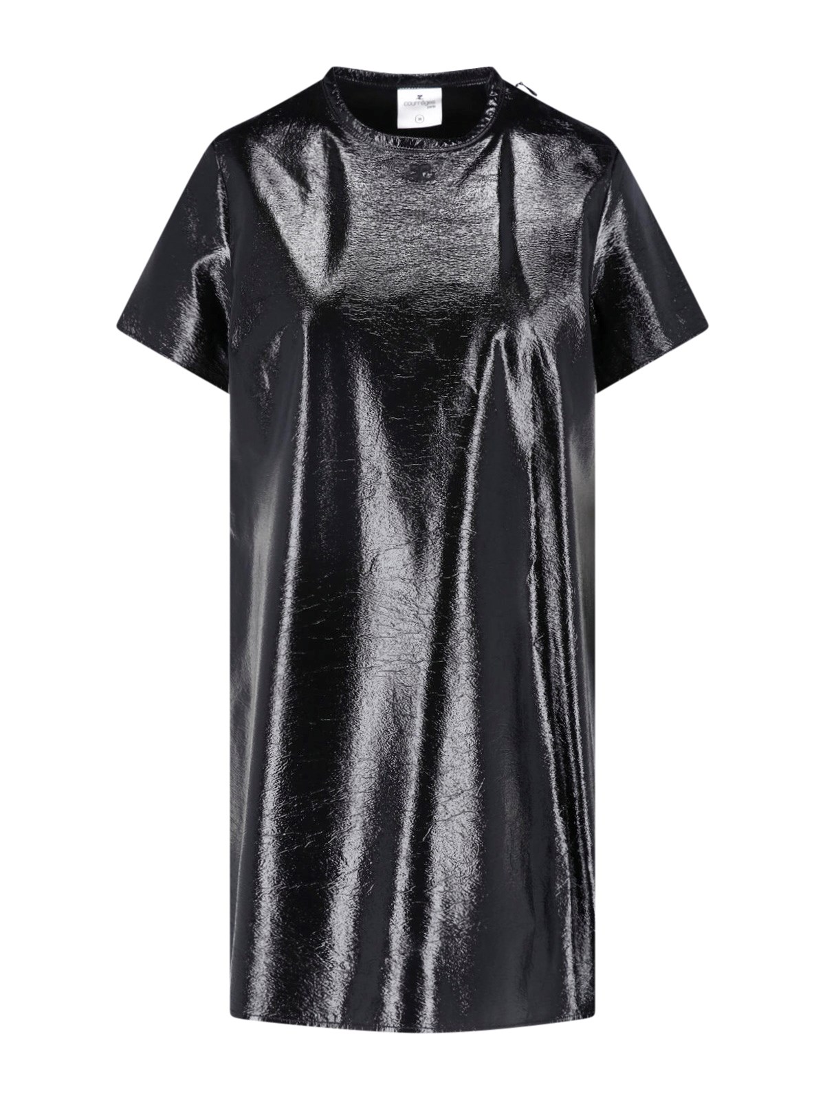 Courrèges Donna Nero Abito Mini In Vinile