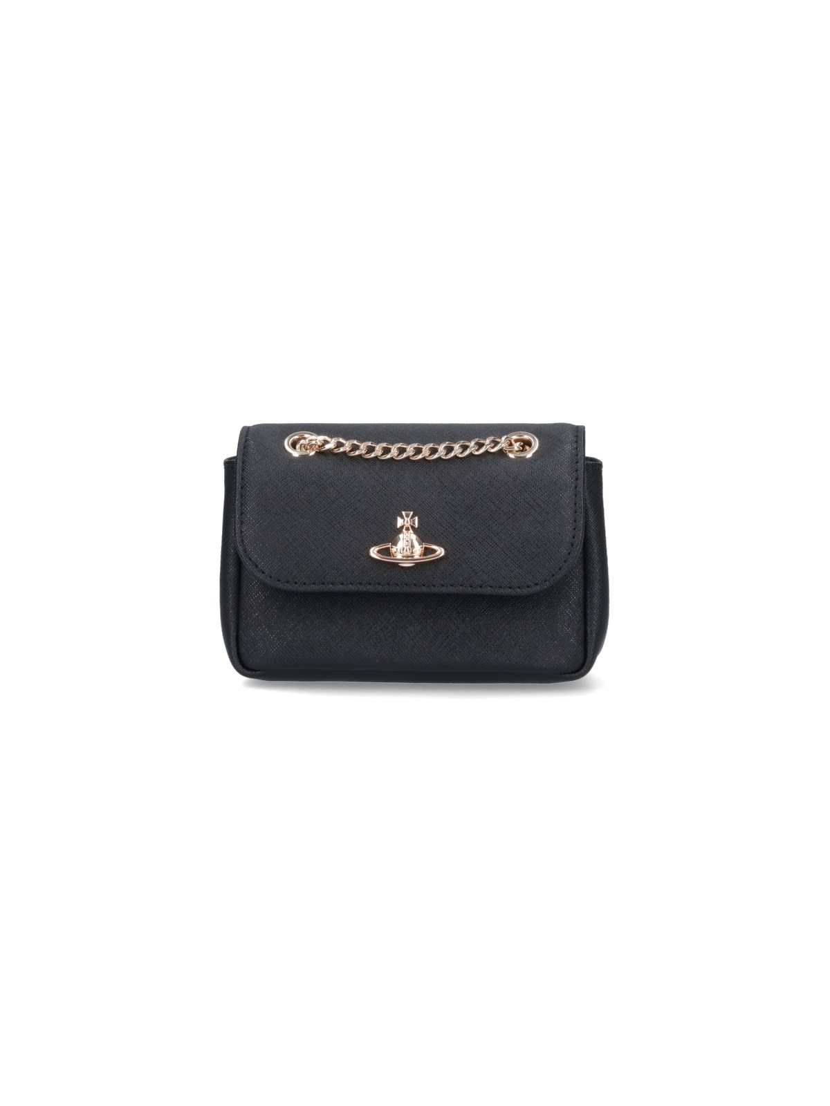 Vivienne Westwood Women's Black Shoulder Bag With Chain "Orbit"