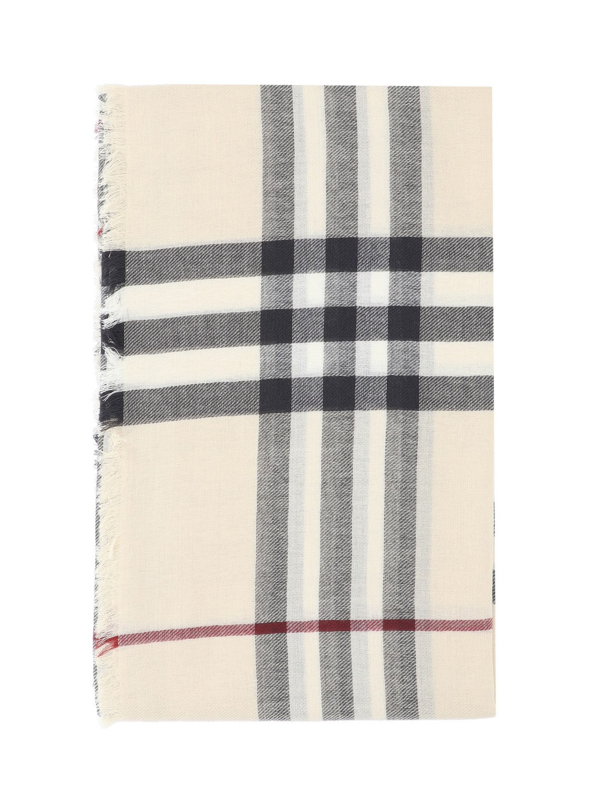 Burberry Cream Wool Scarf "Check"