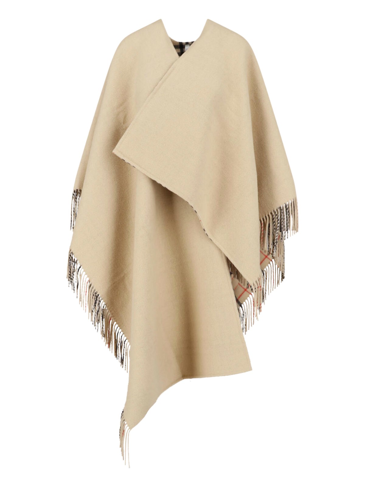 Burberry Donna Beige Mantella "Check"