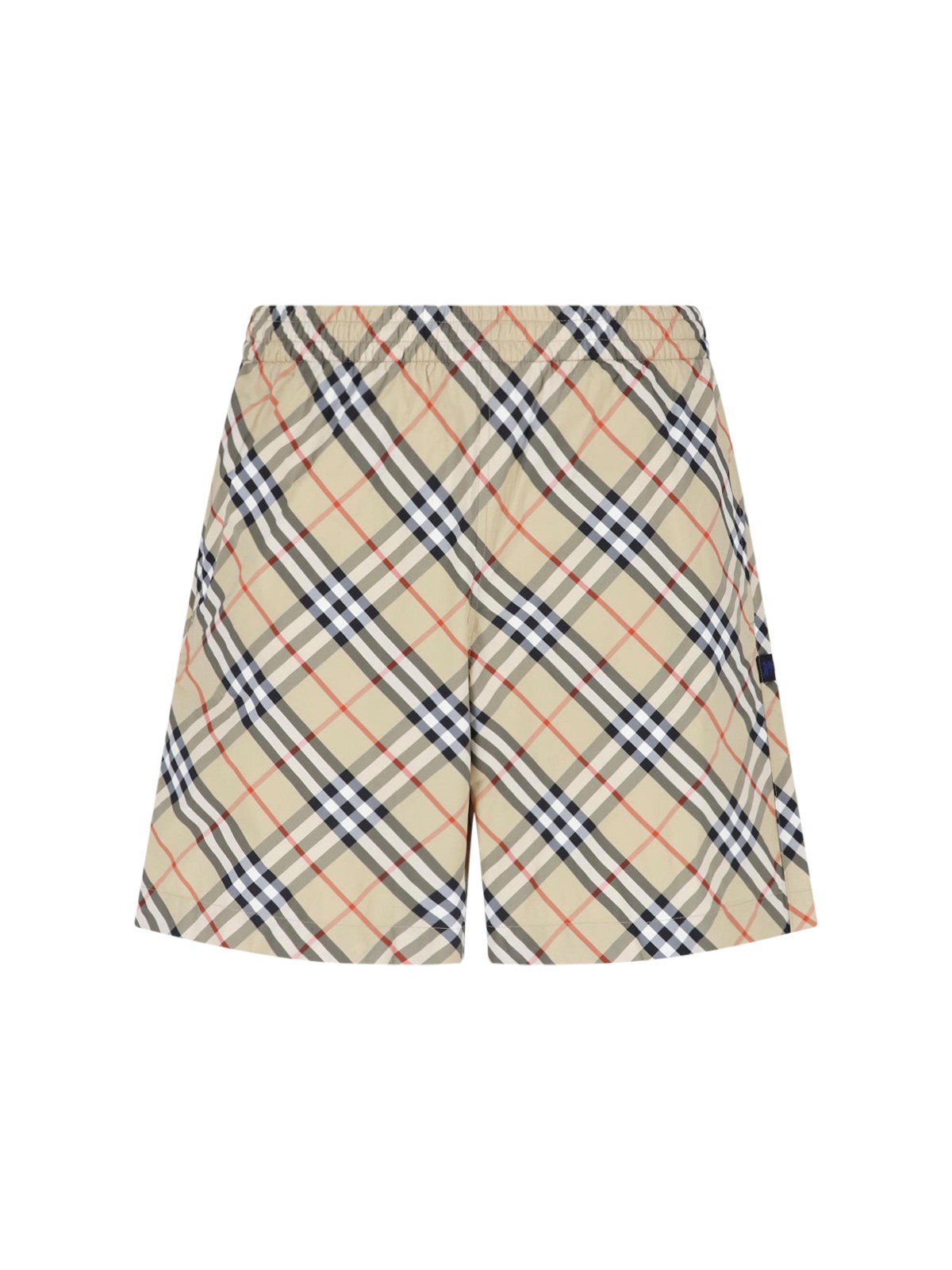 Burberry Uomo Beige Pantaloncini Da Mare "Check"