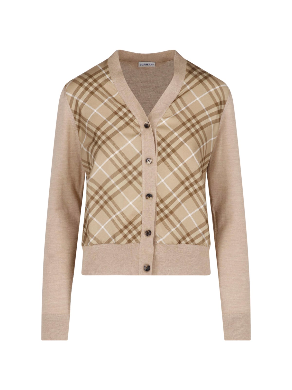 Burberry Cardigan "check" In Beige