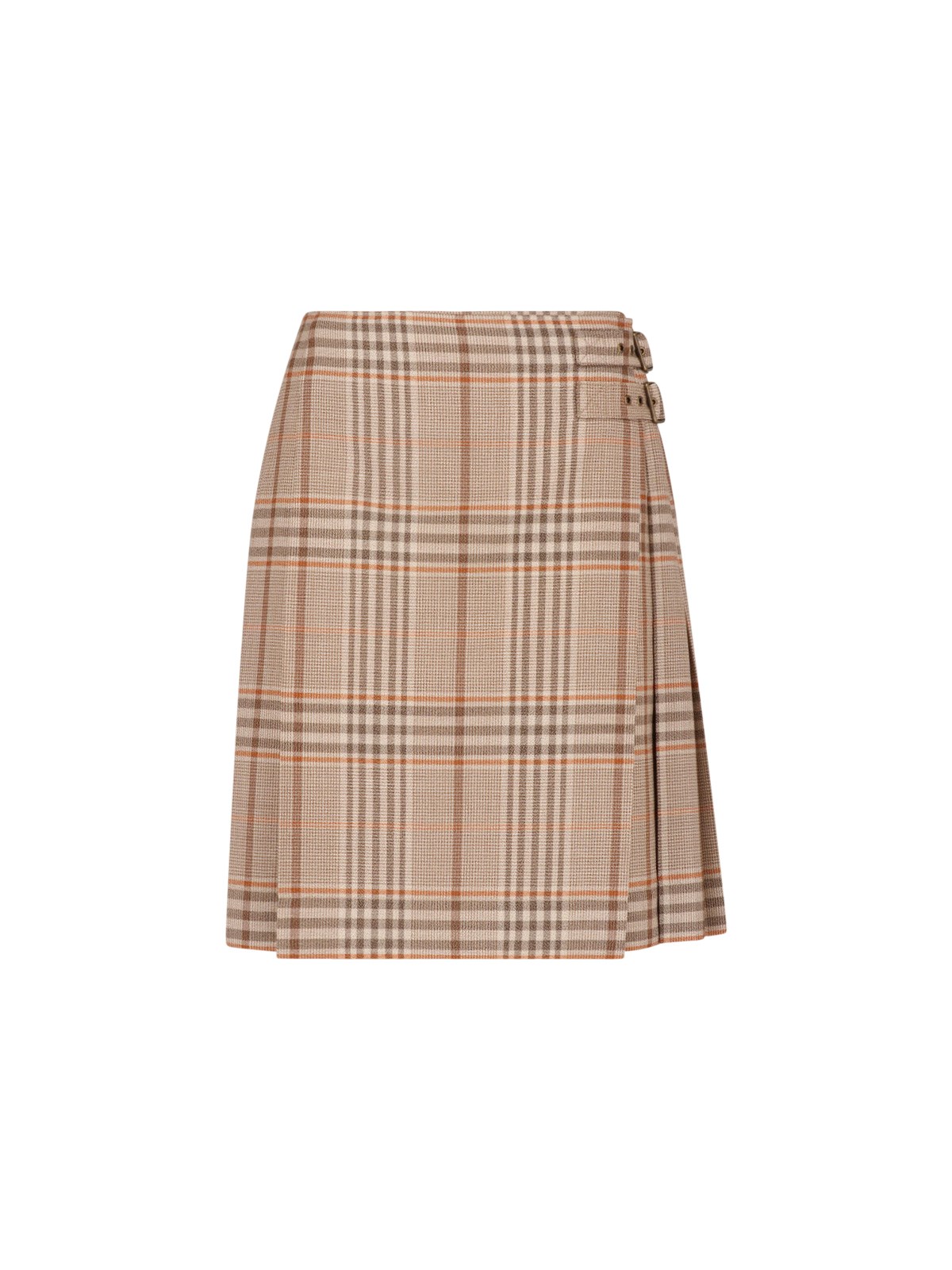 Burberry Donna Beige Gonna Midi In Lana