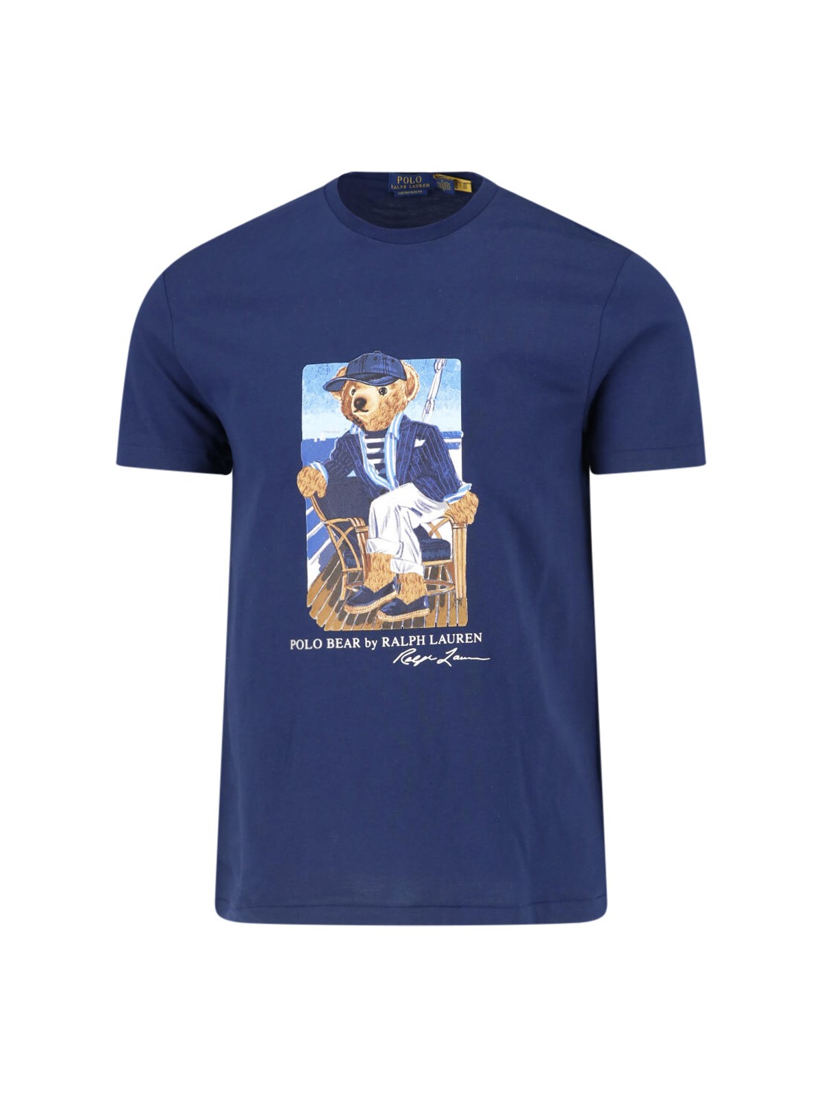 Polo Ralph Lauren Uomo Blu T-Shirt Logo "Polo Bear"