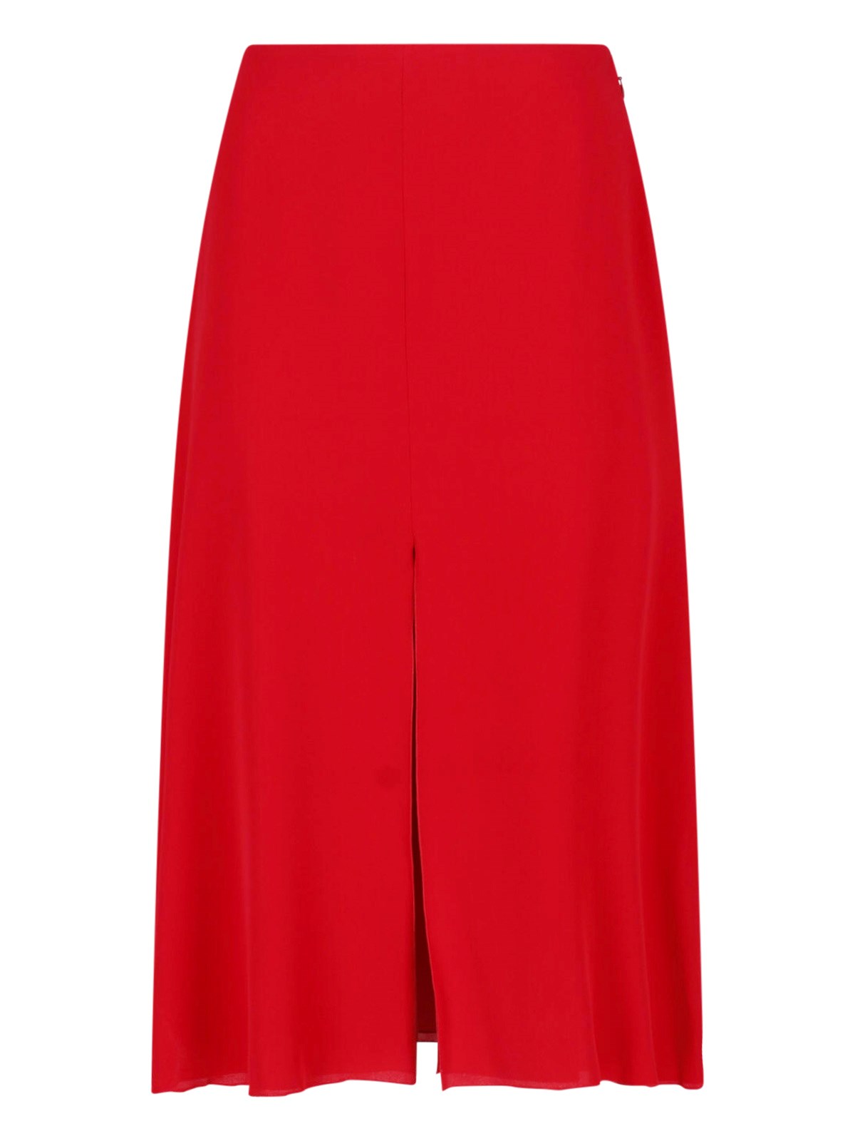 Valentino Silk Midi Skirt In Red