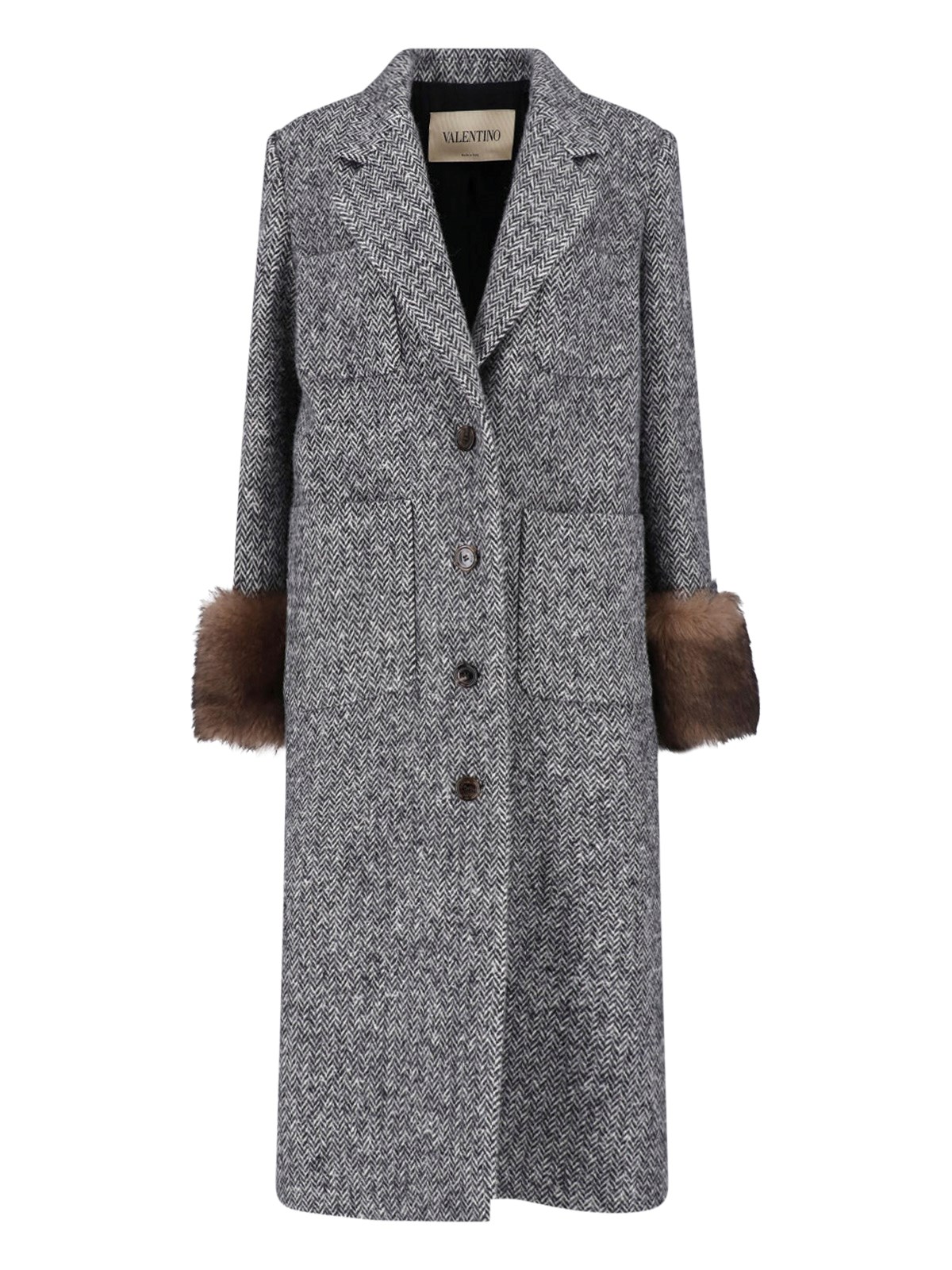 Valentino Women's Gray Wool-Blend Coat