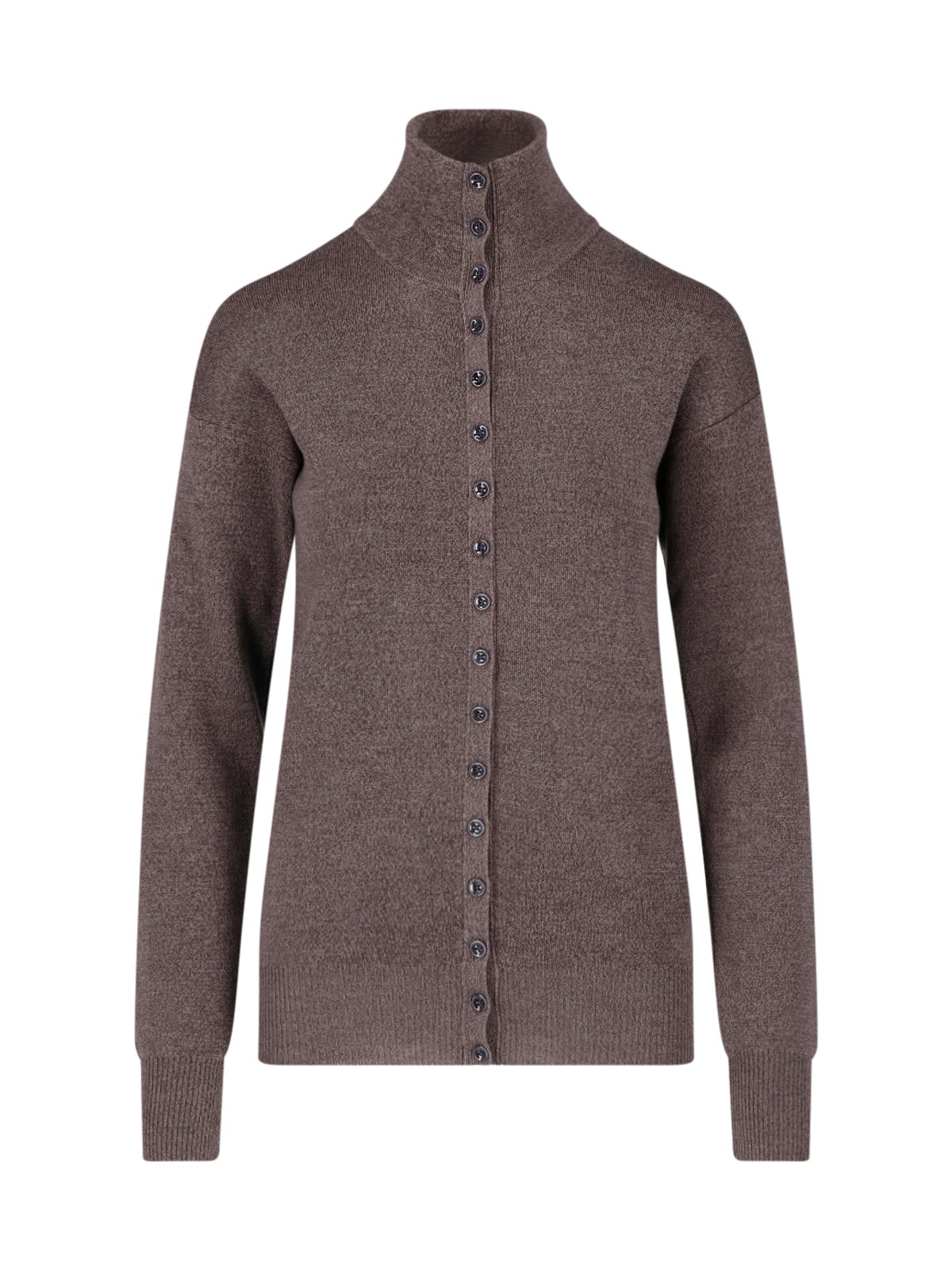 Lemaire Donna Marrone Cardigan Bottoni In Lana