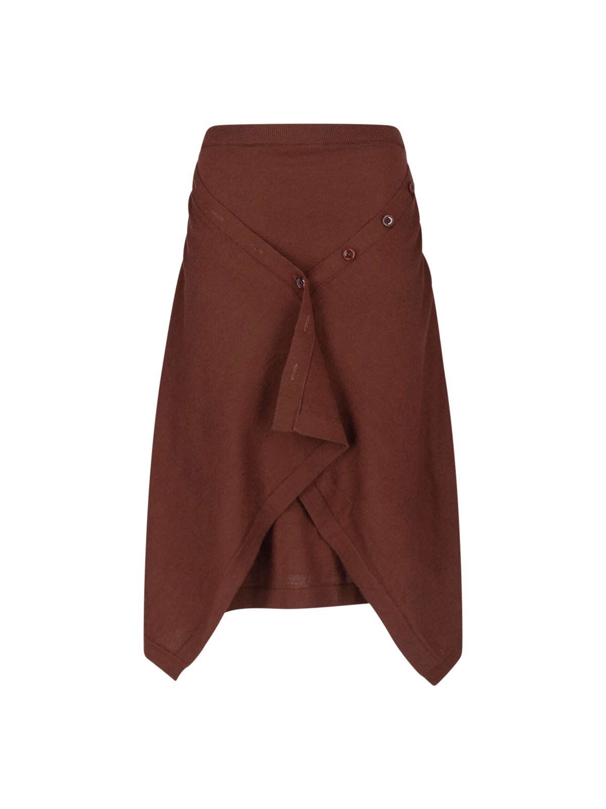 Lemaire Asymmetrical Midi Skirt In Red