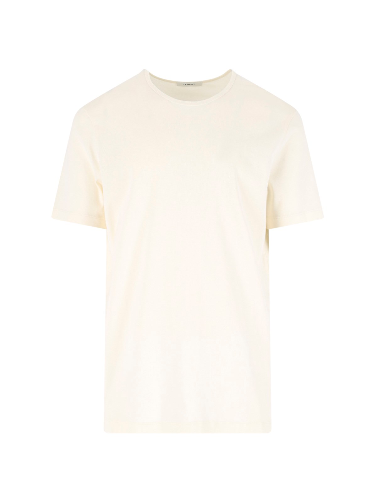 Lemaire Cotton Rib Jersey T-Shirt — Beige