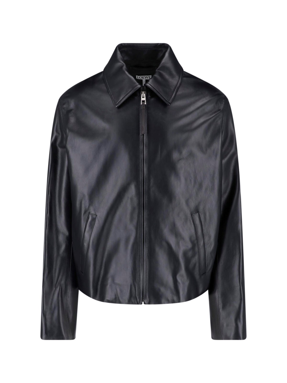 Loewe Lambskin Zip Jacket In Black