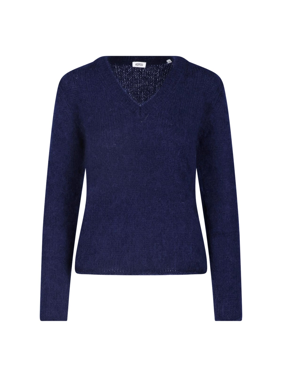 Aspesi Donna Blu Maglione In Mohair E Lana