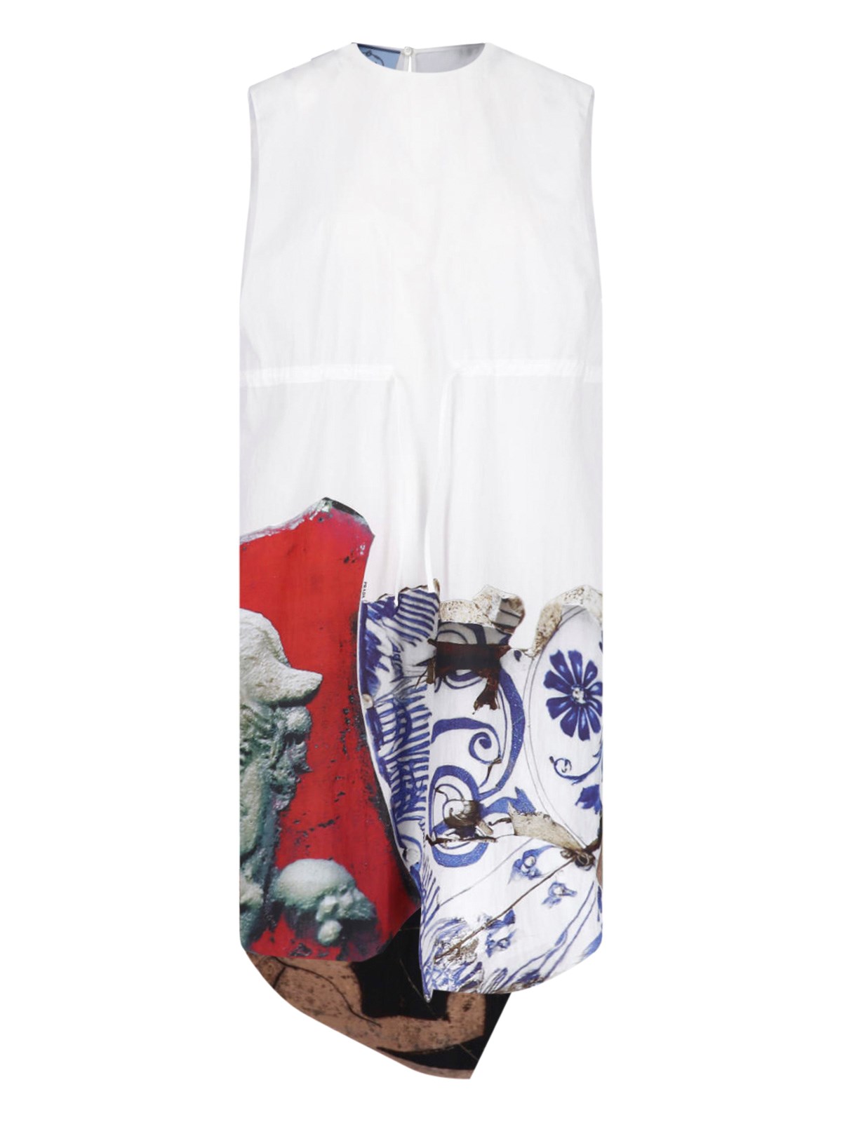 Prada Women's White Printed Canvas Dress