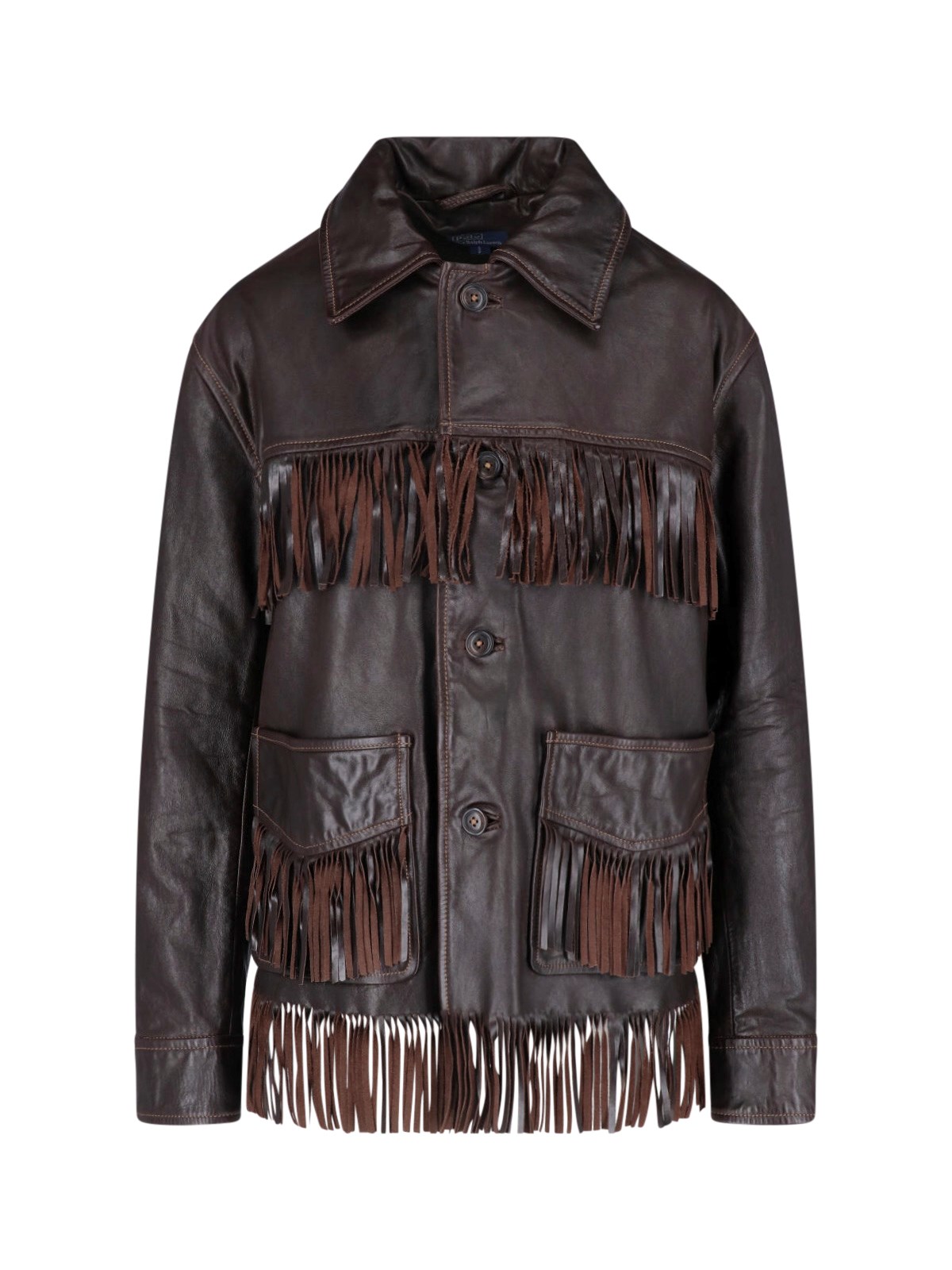 Polo Ralph Lauren Donna Marrone Giacca Con Frange