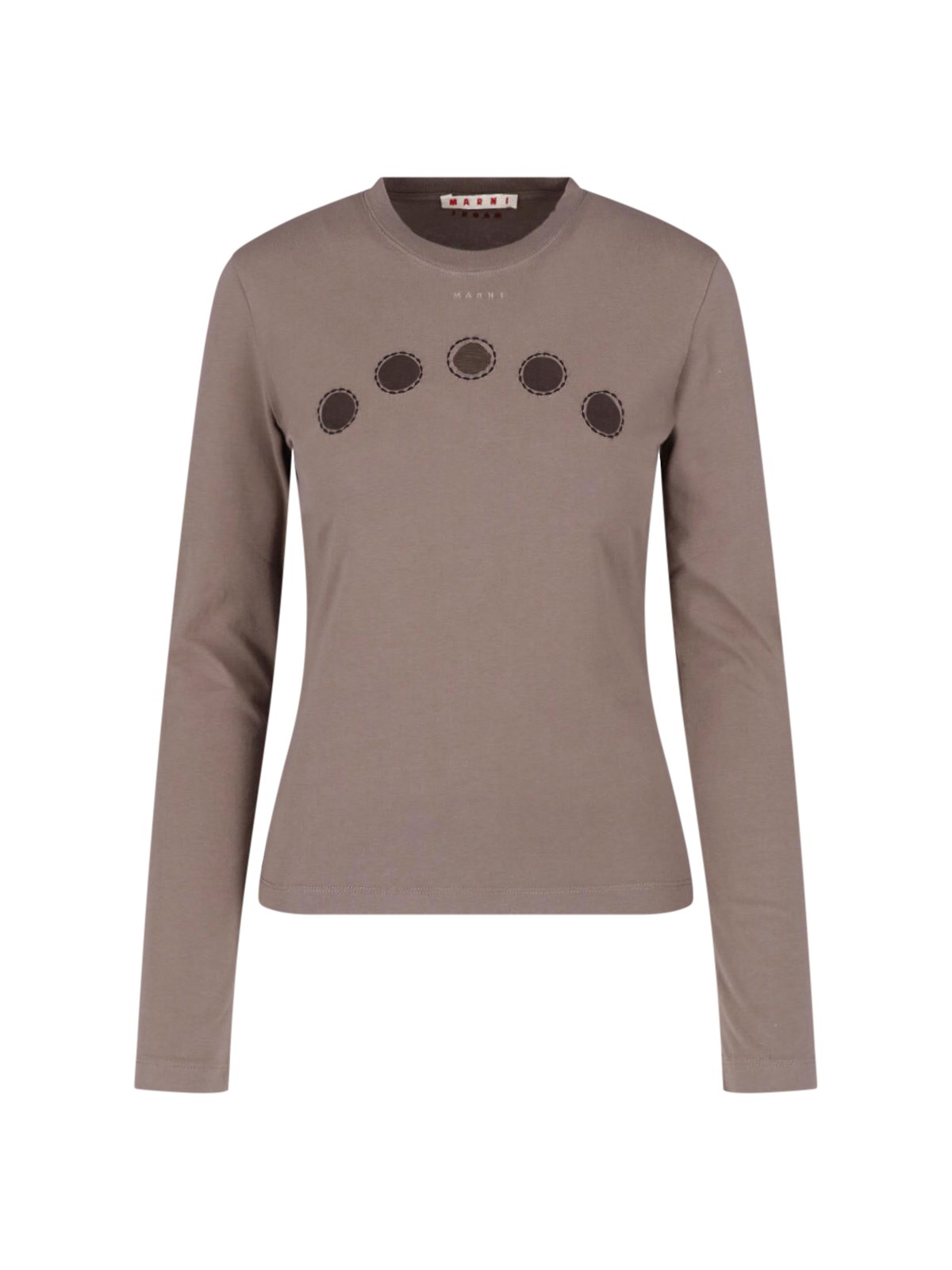 Marni Women's Taupe Printed T-Shirt