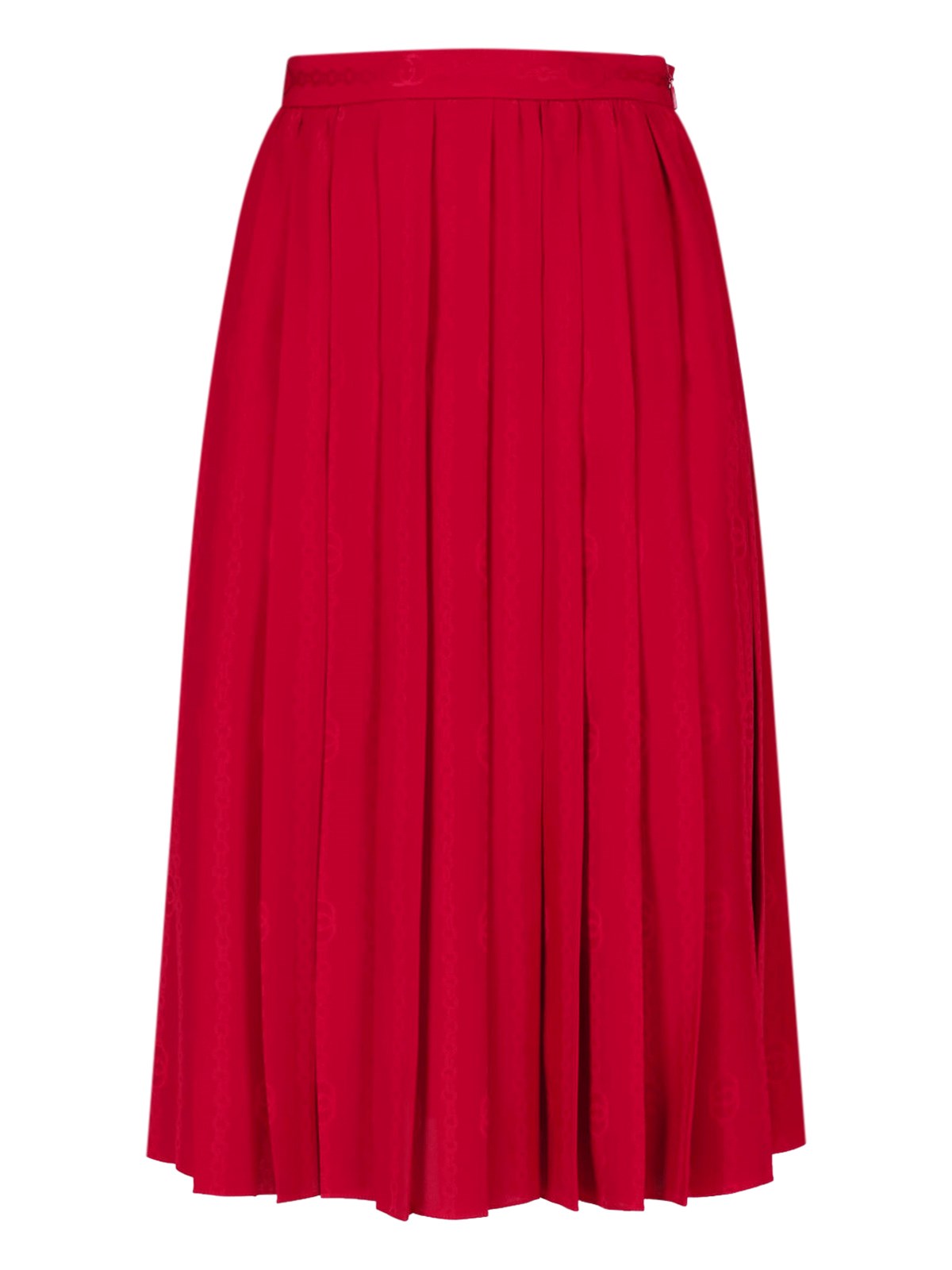 Interlocking G chain silk jacquard midi skirT