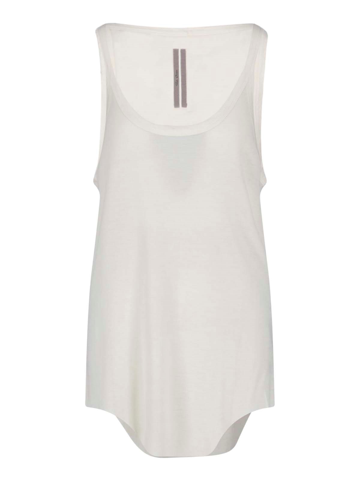 Rick Owens Wool And Silk Tank Top In White