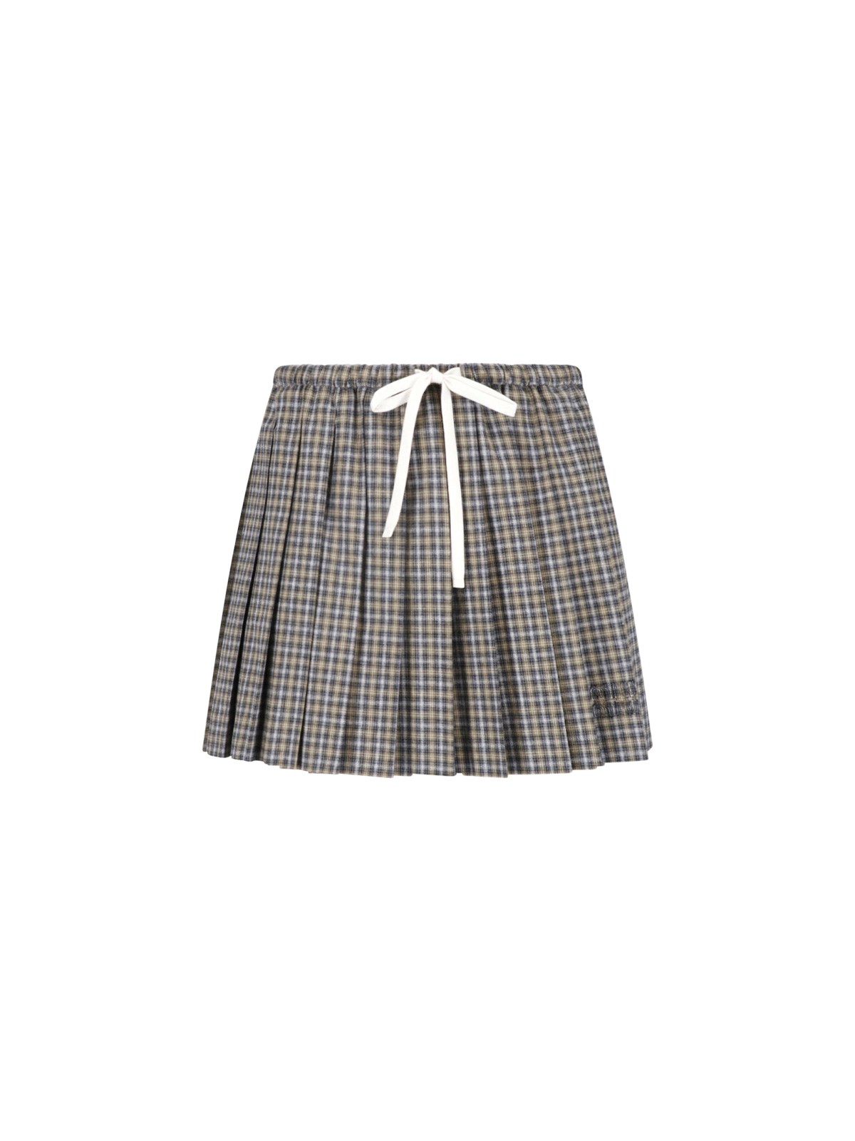 Miu Miu Mini Tartan Skirt In Gray