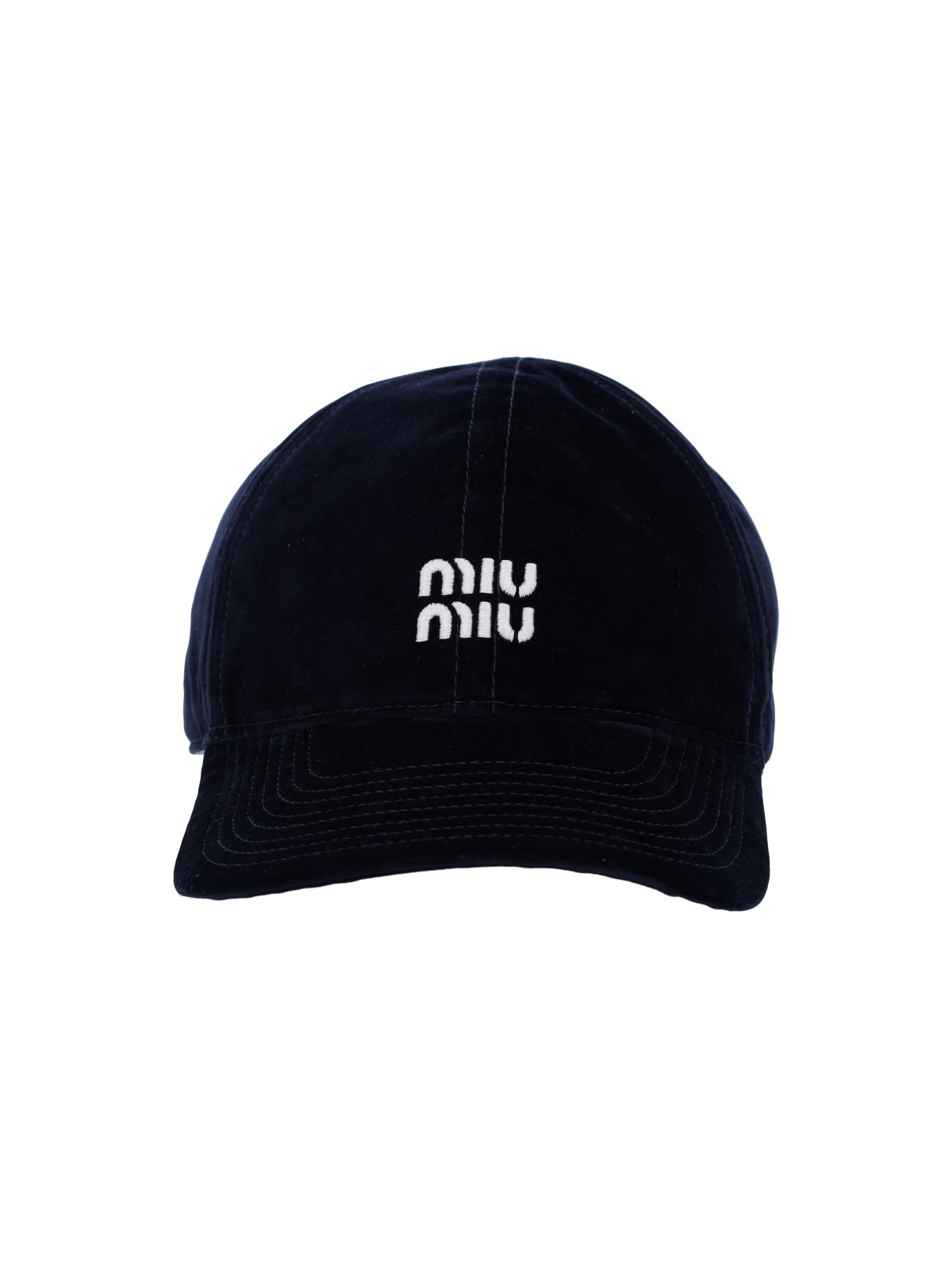 Miu Miu Baseball Cap Logo In Blue