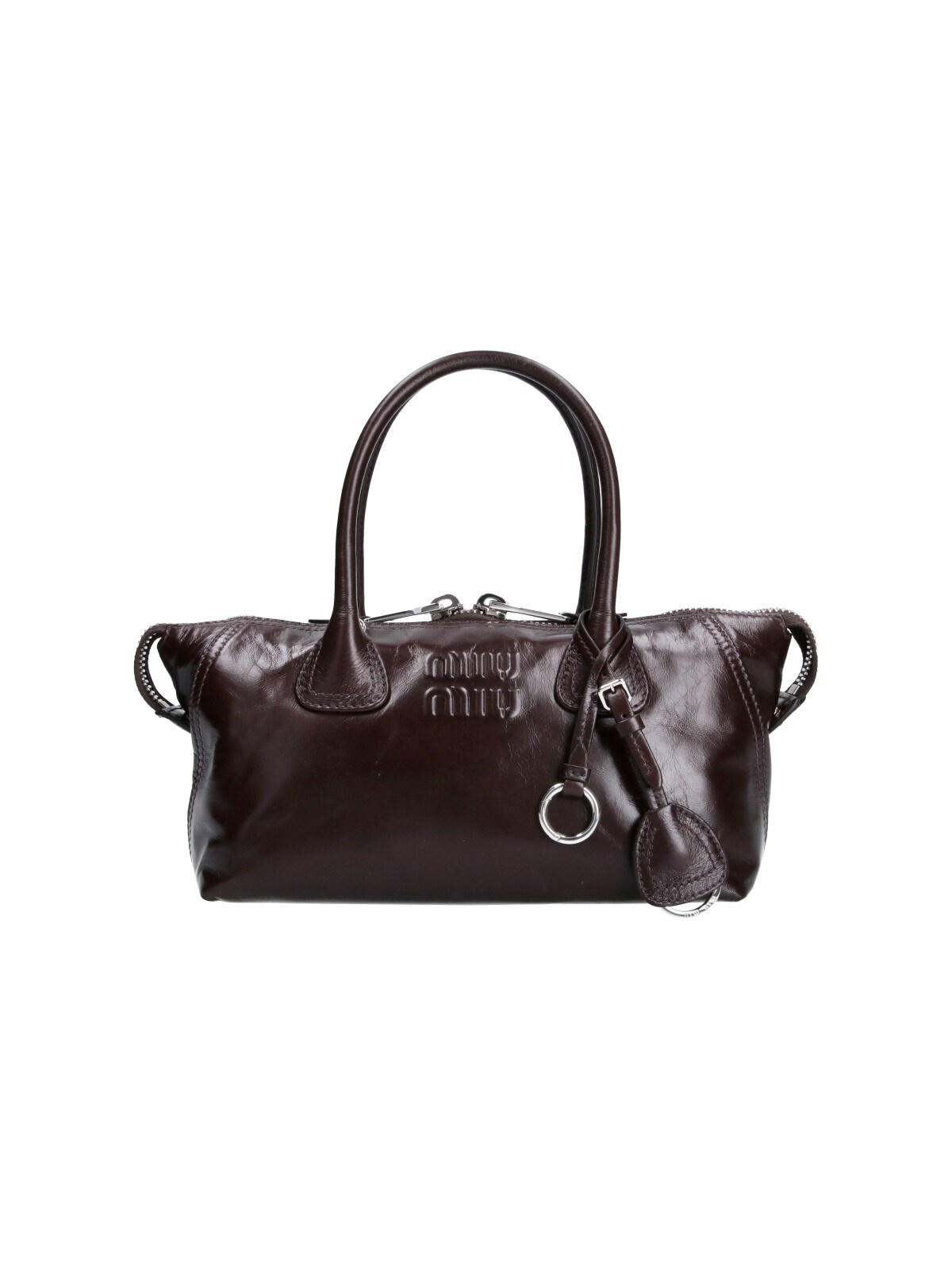 Miu Miu Women's Dark Burgundy Leather Top Handle Bag - Woman Shoulder Bags One Size - Image 3