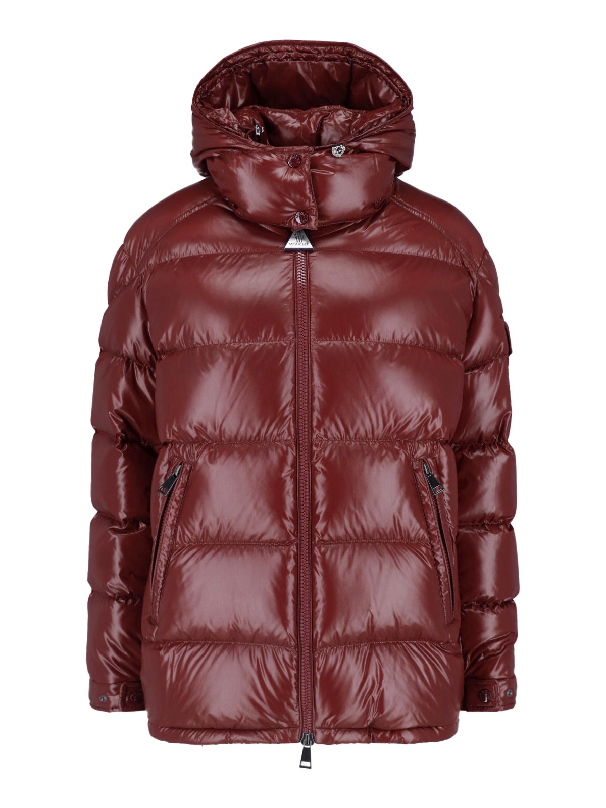Moncler Short Down Jacket "maire" In Red