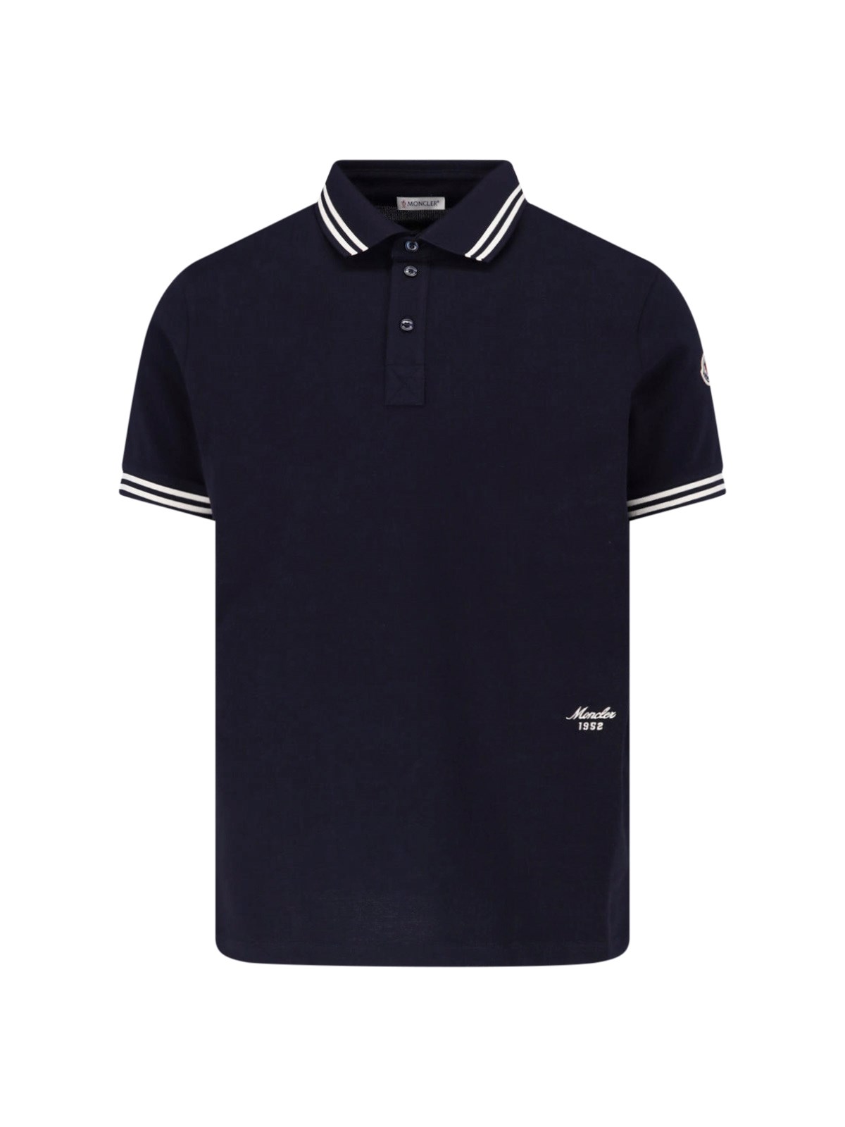 Moncler Logo Polo In Blue