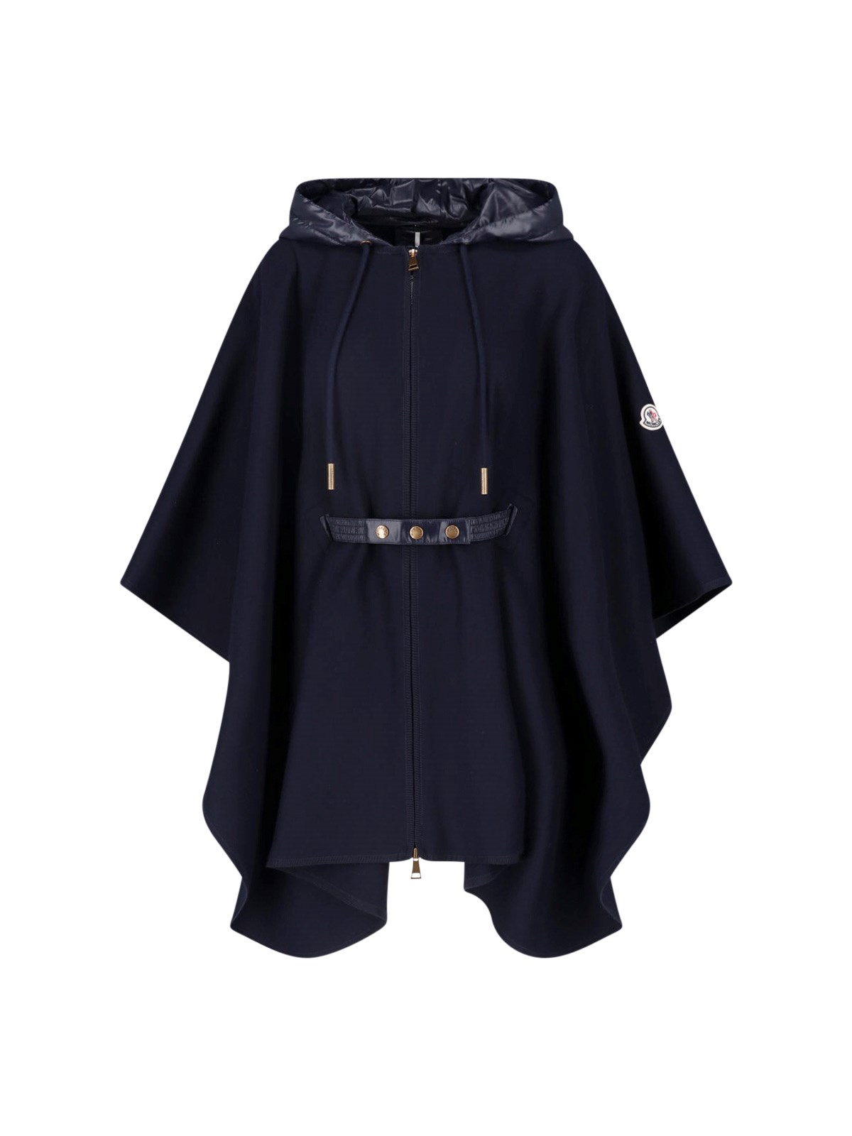 Moncler Wool Blend Cape In Blue