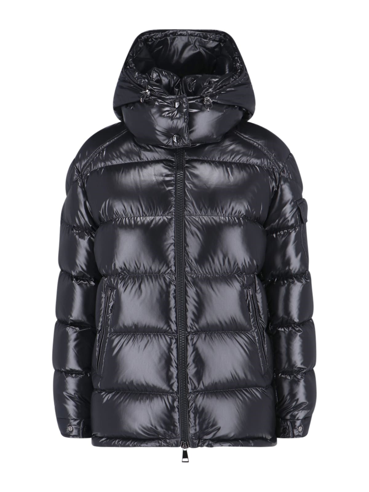 Moncler Maire Hooded Short Down Jacket for Women in Black, Size: 14 - Image 4