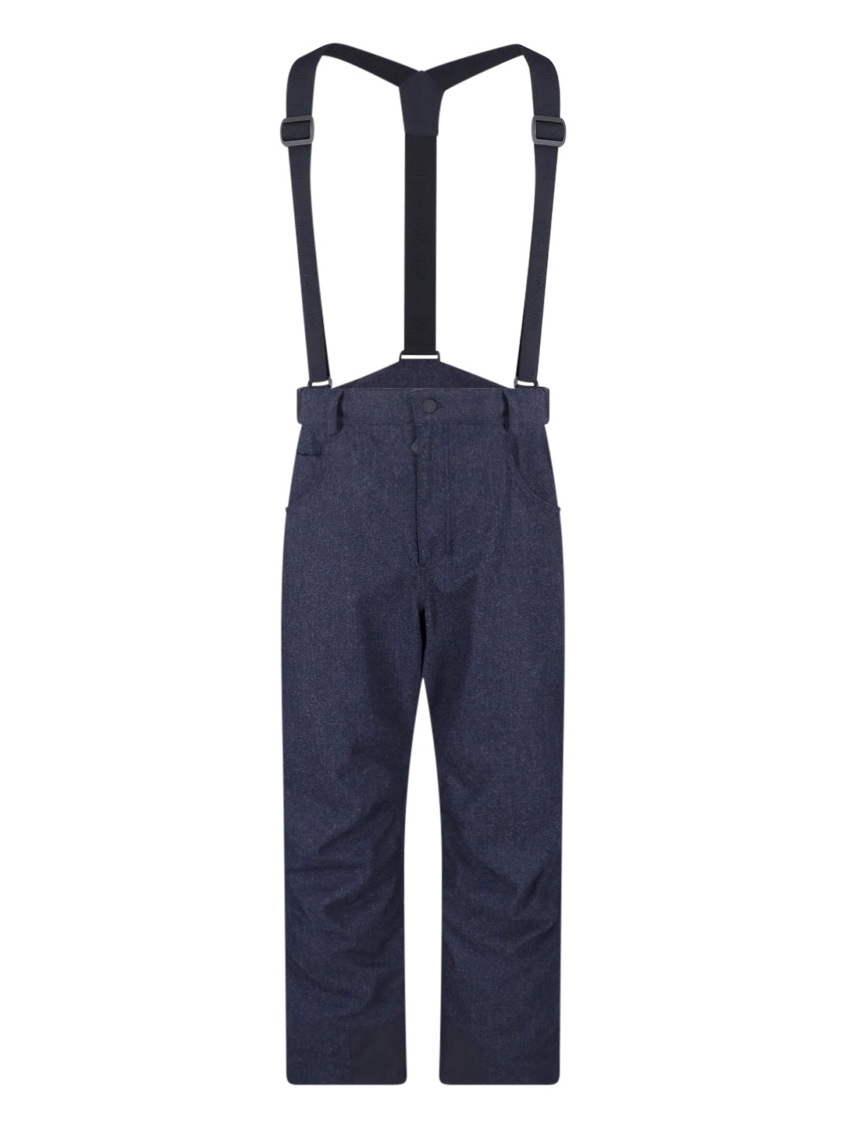 MONCLER GRENOBLE Blue Denim-Effect Ski Bib