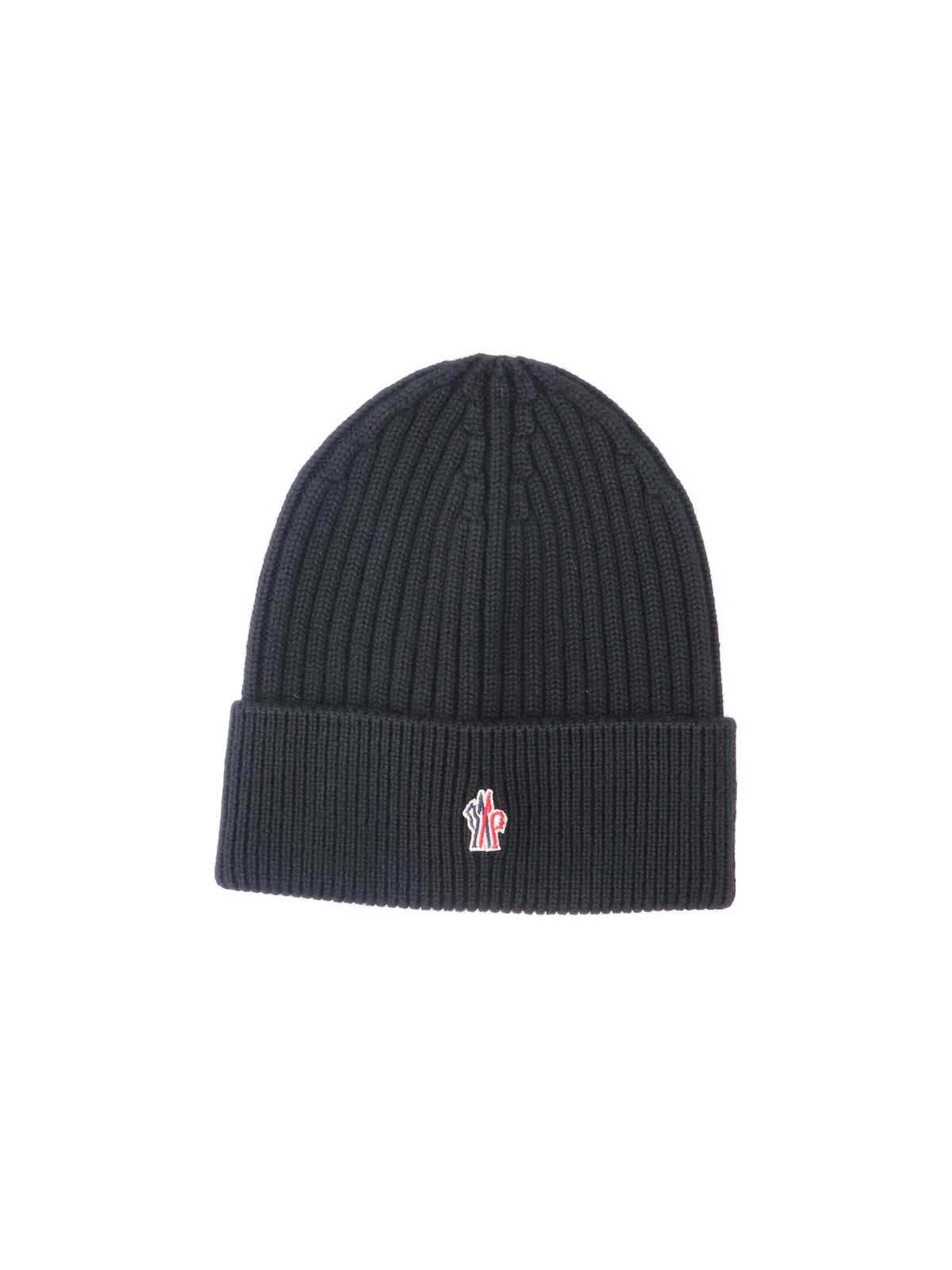 Moncler Grenoble Men's Black Virgin Wool Logo Beanie