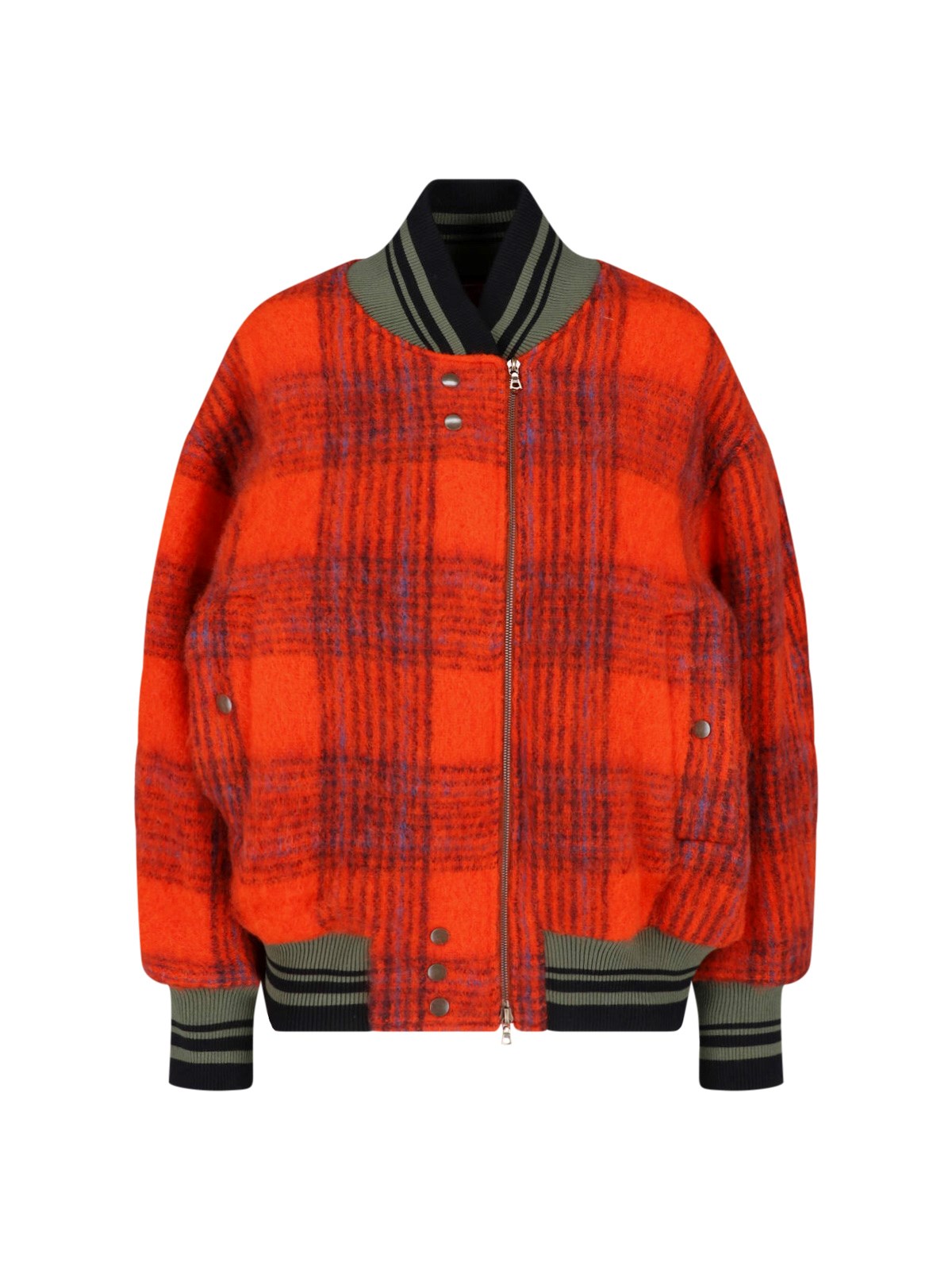 Dries Van Noten Mohair-Blend Oversized Bomber Jacket — Orange