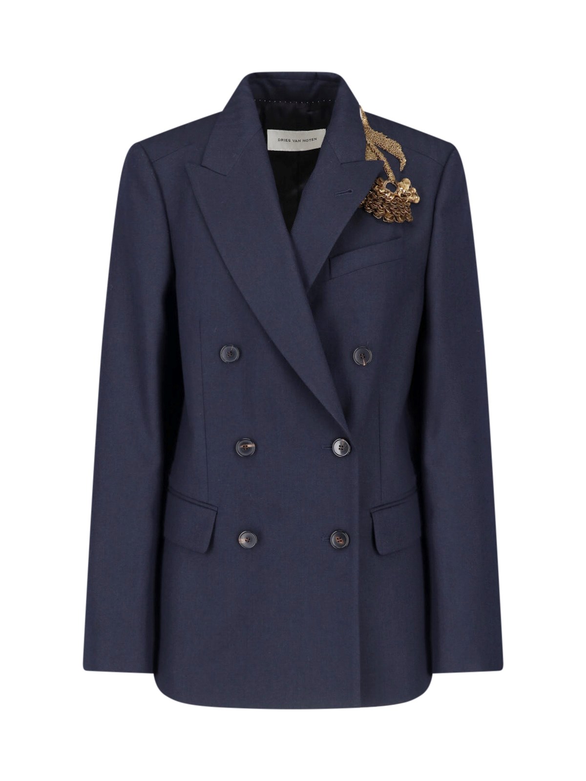 Dries van Noten Double-Breasted Embroidered Blazer