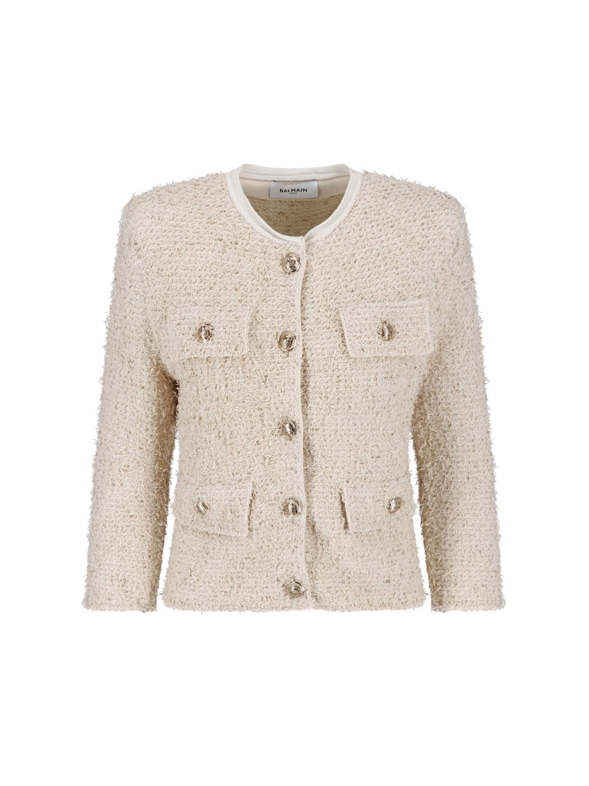 Balmain Donna Beige Blazer Bottoni