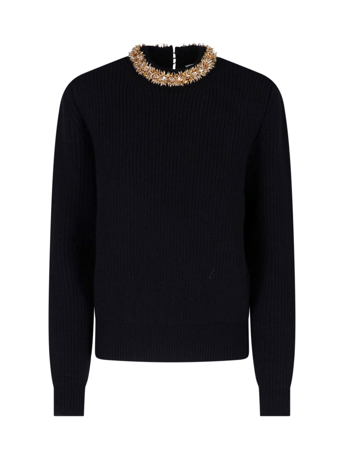 Balmain Donna Nero Maglione In Lana Vergine