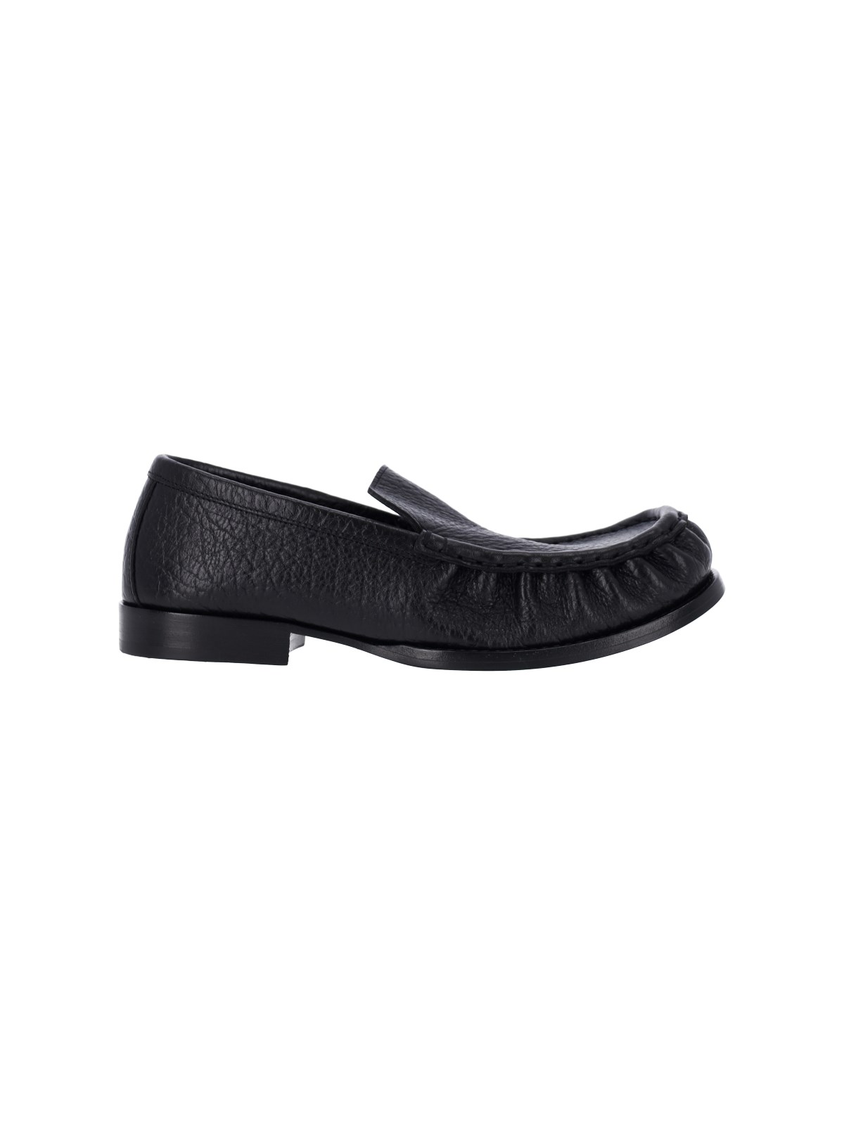 Dries Van Noten Grained Calf Leather Loafers — Black
