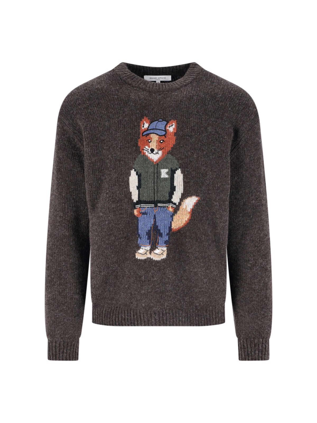 Maison Kitsuné Uomo Marrone Maglione “Dressed Fox”