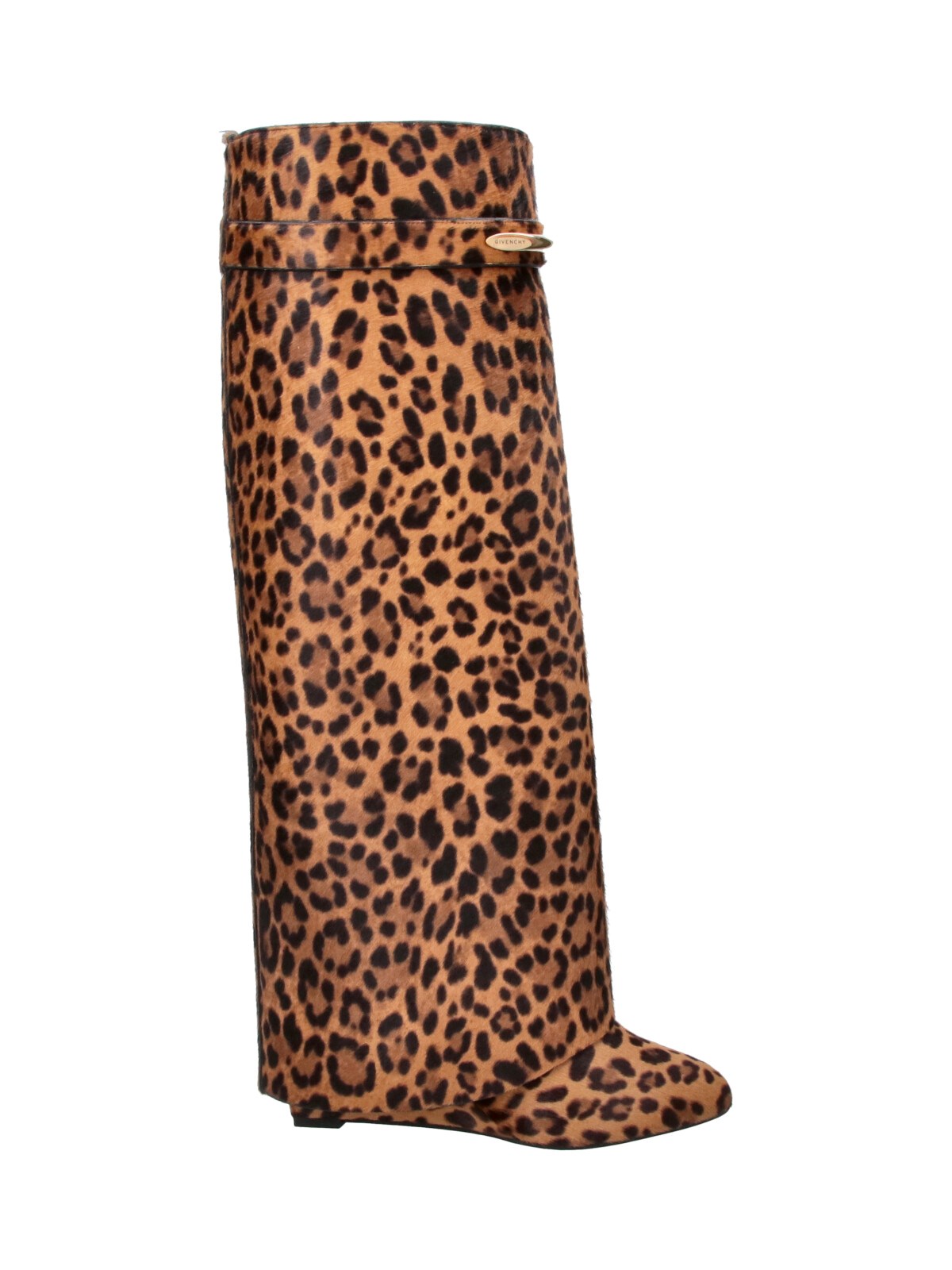 Givenchy Leopard-Print Calf Leather Boot — Brown