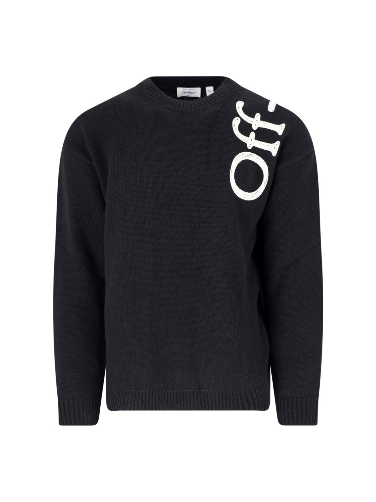Off White Uomo Nero Vertical Bookish Maglione Girocollo - Maglieria S - Immagine 3