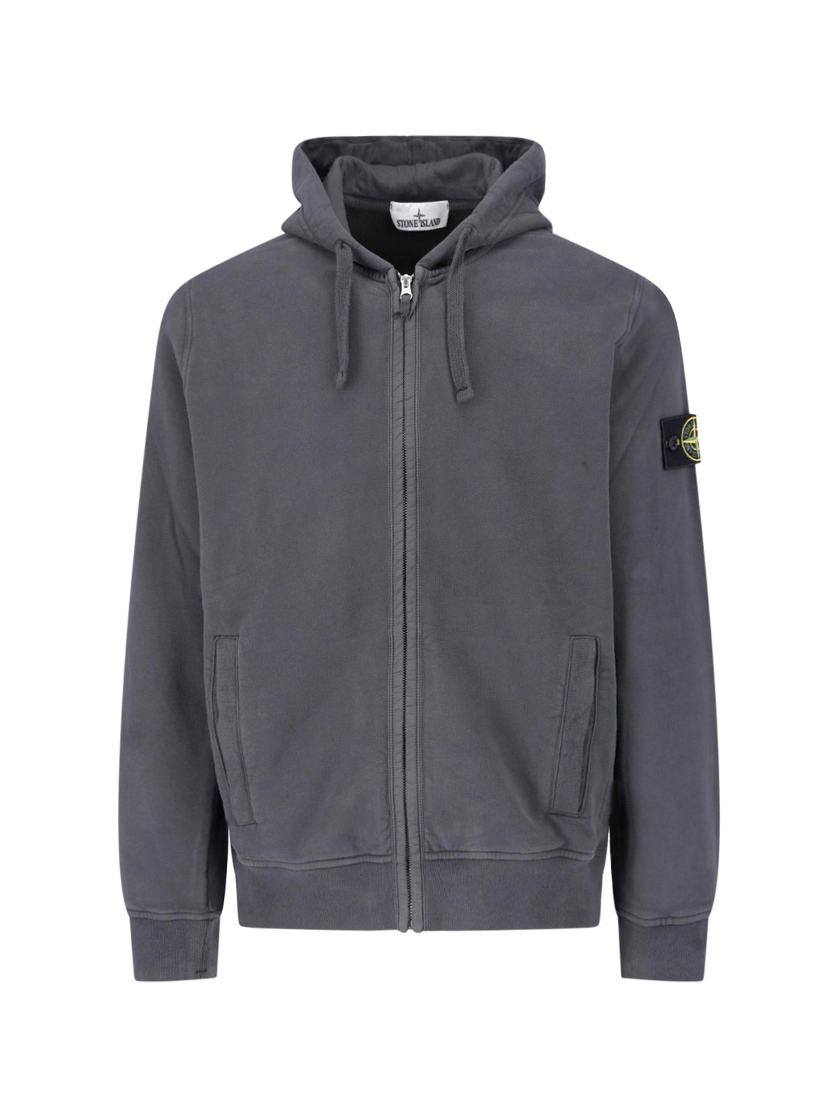 Stone Island Uomo Grigio Felpa Zip "Compass"