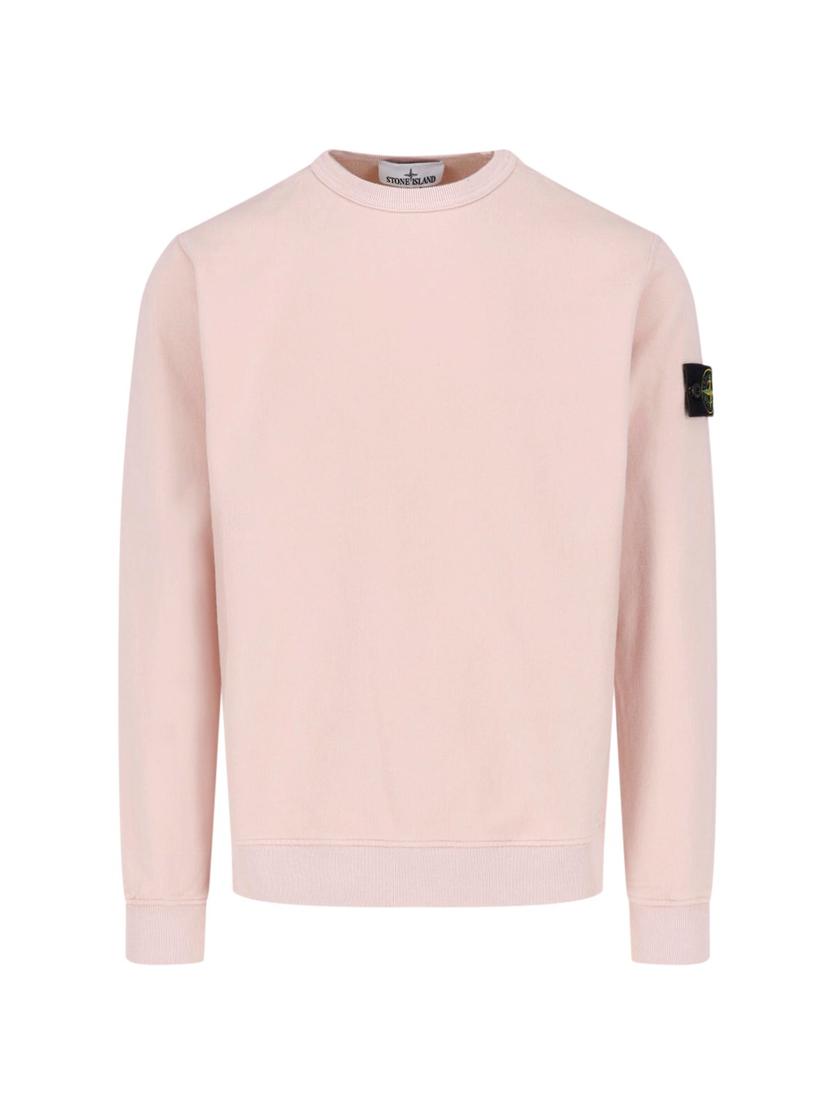 Stone Island , Sweatshirts, Male, Pink, Xl, Cotton Fleece Crewneck Sweatshirt - Image 3
