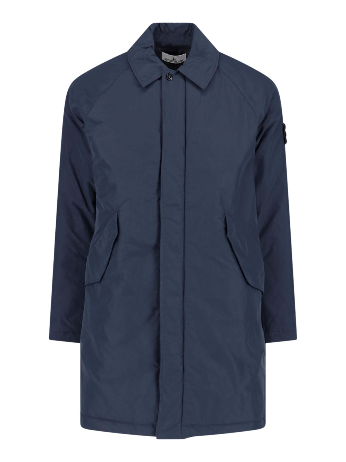Stone Island Men's Blue Padded Micro Twill Coat