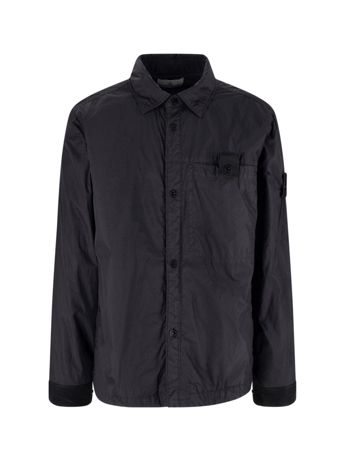 Stone Island Men's Black Jacket “Q100022 Crinkle Reps Ny”