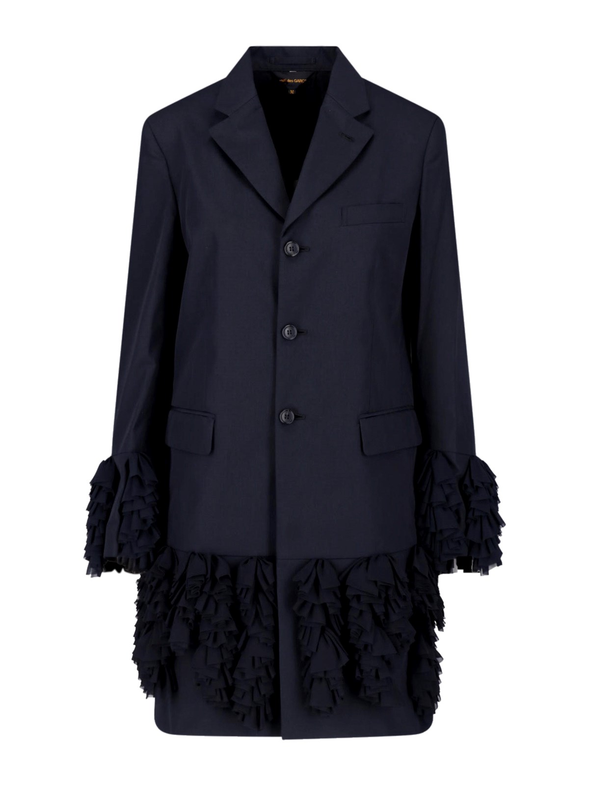 Comme des Garcons Long Blazer With Ruffles