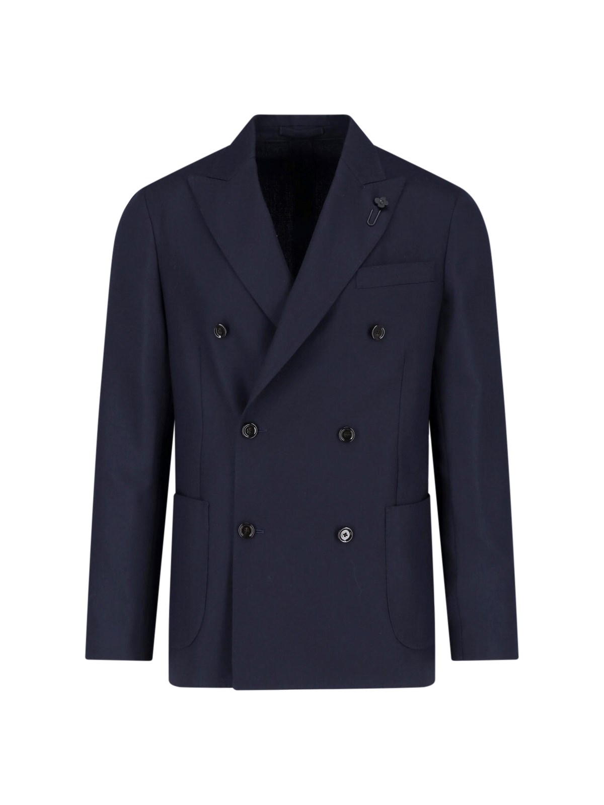 Lardini Double-Breasted Virgin Wool Blazer