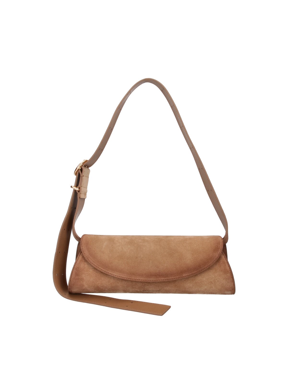 Jil Sander Women's Brown Shoulder Bag In Suede "Cannolo"