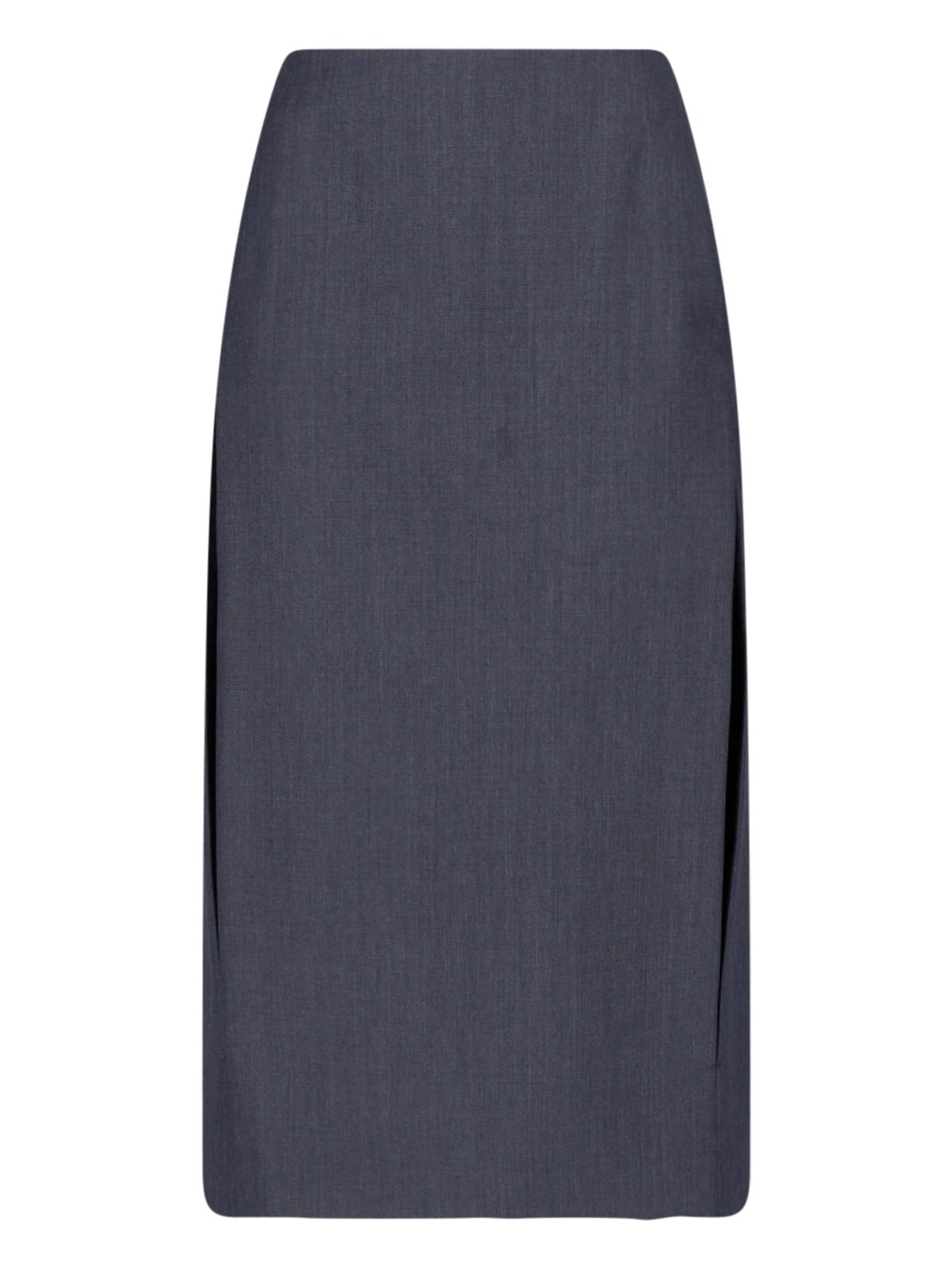 Jil Sander Women's Gray Wool Fil-À-Fil Skirt