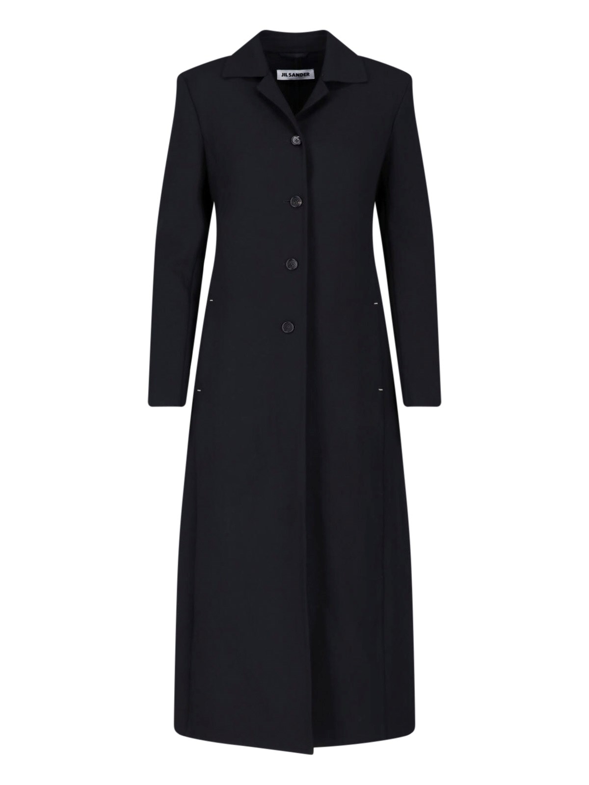 Jil Sander Single-breasted Virgin Wool Coat In Black