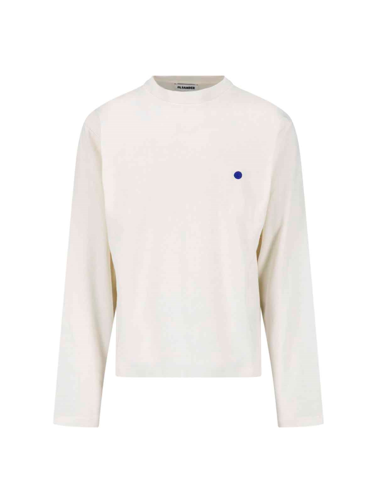 Jil Sander Uomo Bianco Maglia In Misto Cashmere