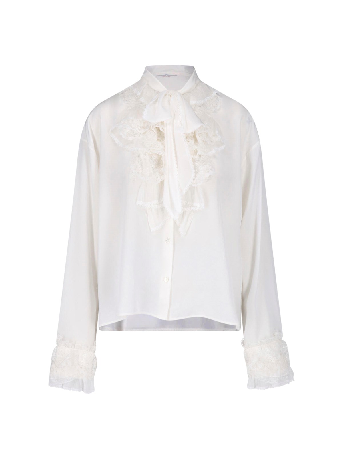 Ermanno Scervino Camicia In Seta Con Pizzo