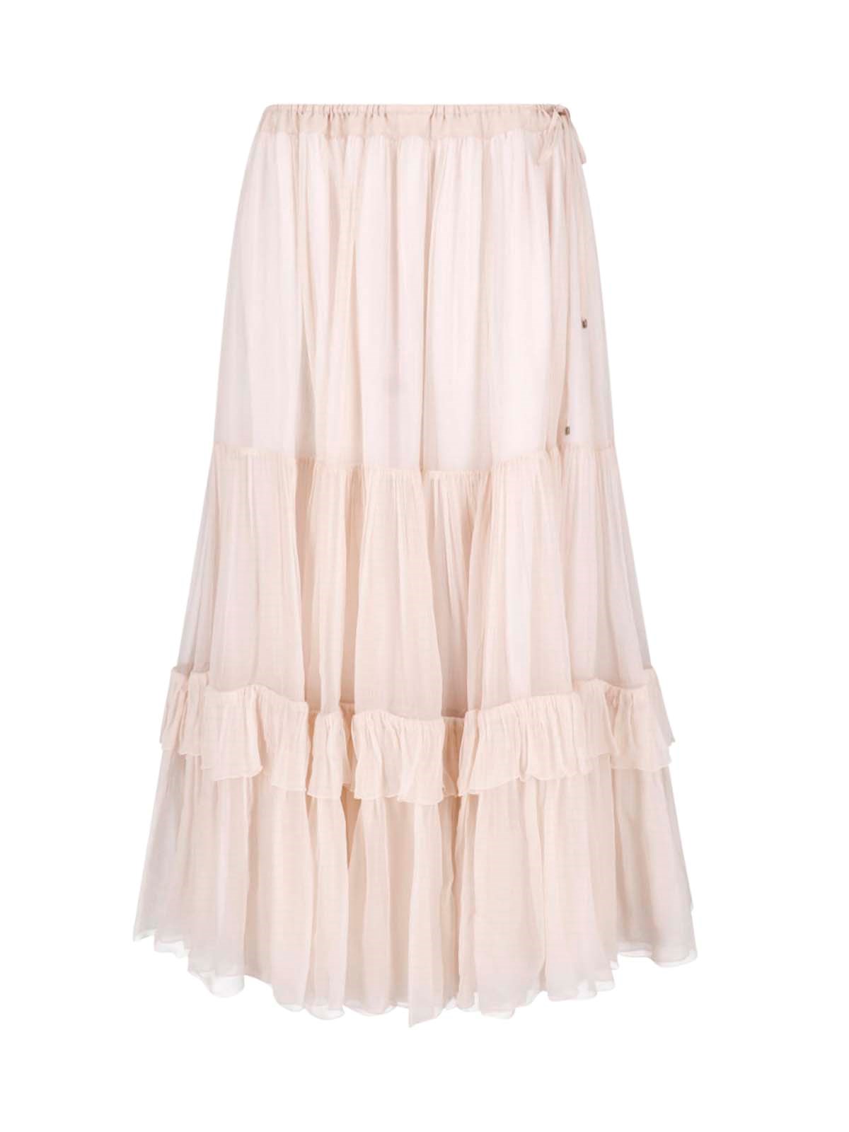 Chloé Women's Pink Maxi Skirt In Silk Mousseline